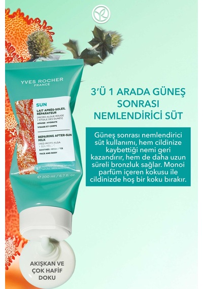 Yves Rocher Güneş Sonrası Vücut Losyonu - 3ü 1 Arada / Sun Double Defense - Boğa Dikeni 200ml