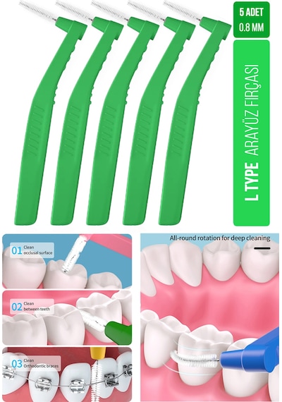 Oral White Arayüz Fırçası Yeşil 0.8 Mm Cleaning Pro 5 Adet