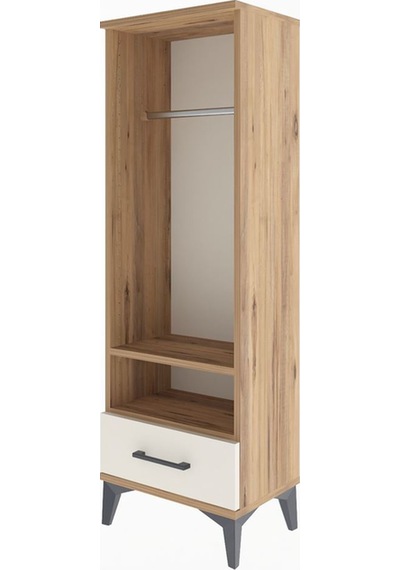 Arges Dolap 2 Raflı Tek Çekmeceli Tek Askılı 44x30x134 Çam-ay... Çam