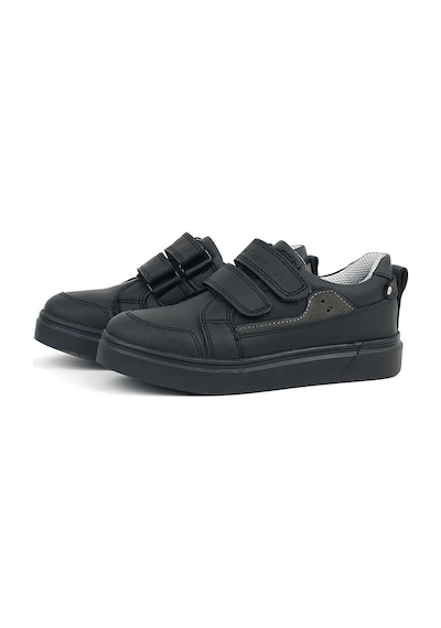 Rakerplus Siyah Hakiki Deri Cırtlı Erkek Çocuk Sneaker Ayakkabı