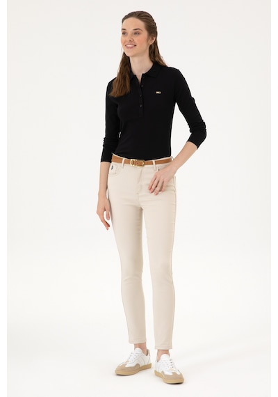U.S. Polo Assn. Kadın Siyah Basic Polo Yaka Sweatshırt 50313593-VR046