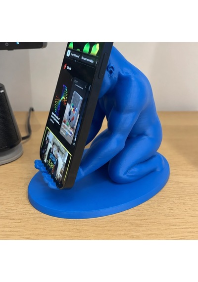 3d Baskı Goril Telefon Tutucu - Kaslı Goril Masaüstü Telefon Standı-mavi Çok Renkli