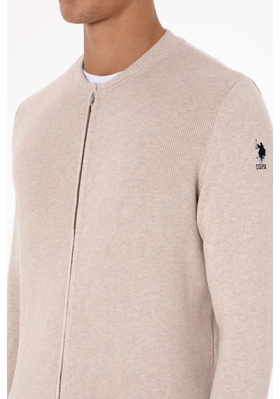 U.s. Polo Assn. Erkek Taş Melanj Hırka Triko 50313721-vr225 Tas Melanj