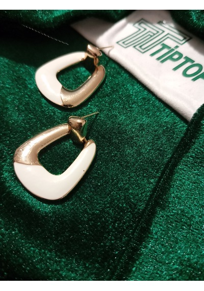 Tiptop/ Gold U Model Çelik Küpe Altın