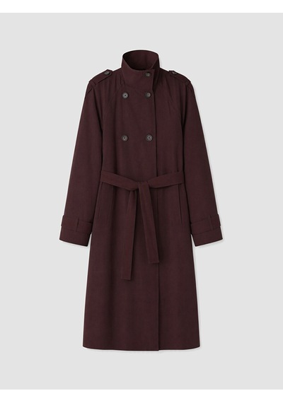 Lcw Modest Bordo Dik Yaka Kuşaklı Kadın Trençkot