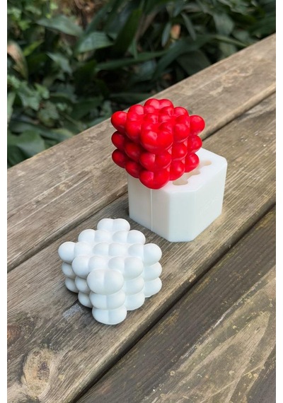 Bubble Kalp Silikon Mum Kalıbı
