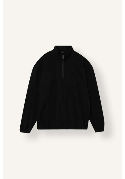 Defacto Yarım Fermuarlı Polar Sweatshirt E8632ax26wnbk81 Siyah-bk81
