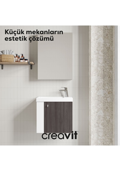 Creavit Forest Lavabo Dolabı 50 Cm Beyaz-bakır Beyaz - Bakır