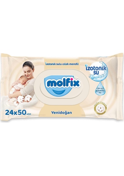 Molfix Yenidoğan Izotonik Sulu Mendil 24'Lü Fırsat Paketi 1200'Lü