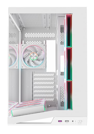 Gameline Leon V2 Grand Premium 7x ARGB PWM Fan Ultra Airflow ATX Gaming Bilgisayar Kasası Beyaz