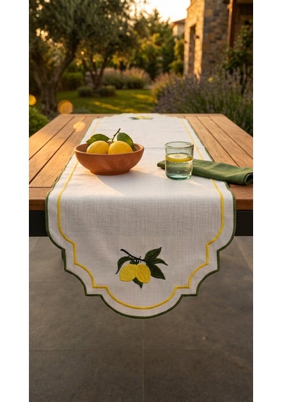 Limoncello Embroidered Runner Çok Renkli