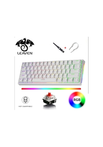 K-620 Ayrılabilir Type-c Kablolu Red Switch Hot Swap Mekanik Klavye
