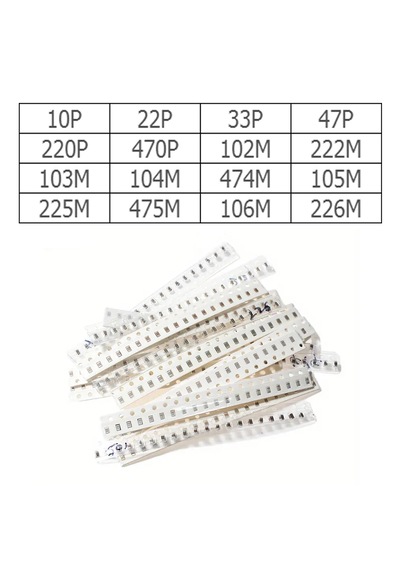 0805 Smd Kapasitör Set 16 Tip 320 Parça Yüzey Montaj Film Seramik