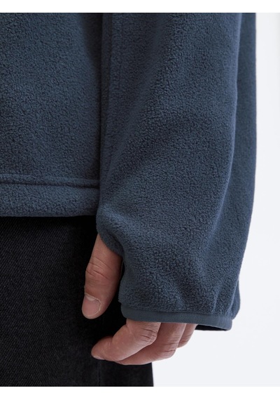 Jack & Jones Jjalpes Half Zıp Fleece Polar Ceket Aw25 Navy Blazer Navy