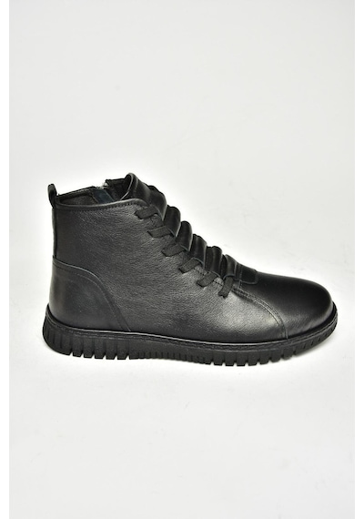 Fox Shoes T555366203 Siyah Hakiki Deri Comfort Ortopedik Taban Kadın Bot Siyah