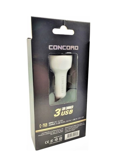 7A Qc 3 Usb Hızlı Araç Şarj Cihazı Concord  C-769