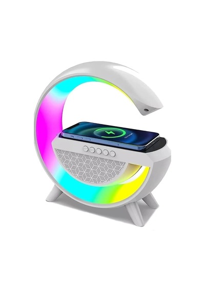 Go İthalat Kablosuz Telefon Şarj Bluetooth Hoparlör Istasyonu Ses Rgb Atmosfer Gece Işık Bt-2301