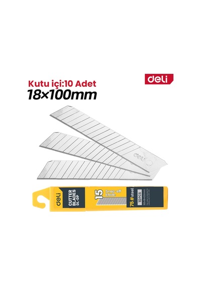 Delı Profesyonel 18mm Maket Bıçağı Yedeği 15 Li