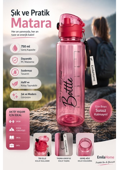 Emilahome Cascada Matara 1000ml Kırmızı - 868028318 Kırmızı