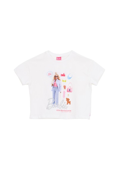 Barbie Ekru Pamuk Karışımlı T-shirt Brb6sg-tst6433