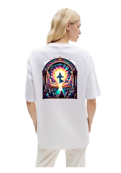 Cennet Oversize Unisex T-shirt Beyaz
