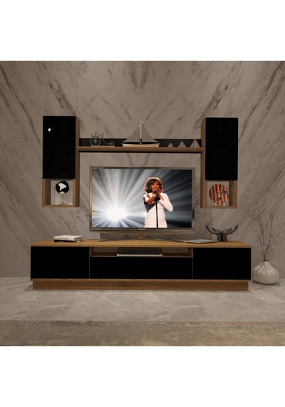 Decoraktiv Trendstyle 5das Mdf Tv Ünitesi Tv Sehpası Ceviz - Siyah