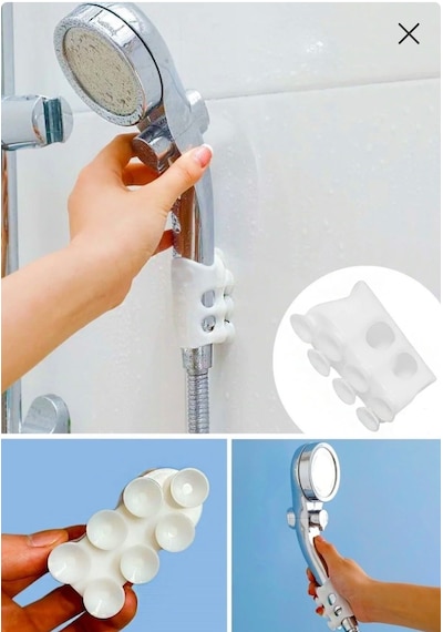 2 Adet Su Geçirmeyen Kancalı Banyo Duş Başlığı Tutucu Silikon Vantuz Aparatı