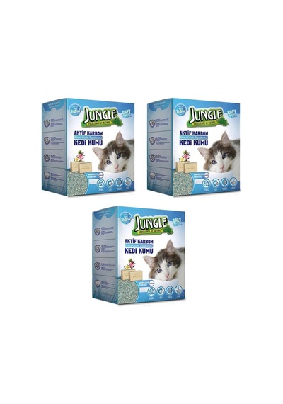 Marsilya Sabunlu Aktif Karbonlu Topaklaşan Kedi Kumu 6 Lt X 3 Adet