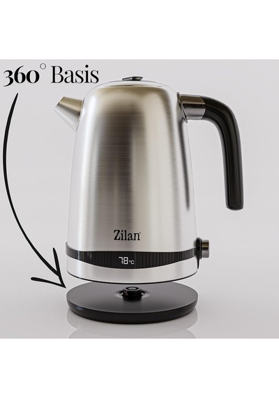Tr Paslanmaz Çelik Su Isıtıcısı 1,7 Litre %100 Bpa İçermez 2200 Watt Dijital Sıcaklık Göstergesi Sıca
