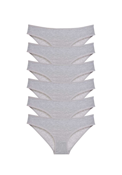 Royaleks 6 adet Süper Eko Set Likralı Kadın Slip Külot Gri RYL-EKO6004 Gri