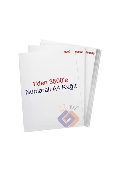 1 Den 3500 E Numaralı A4 Fotokopi Kağıdı