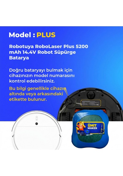 Robotuya Robolaser Plus 5200 Mah 14.4v Robot Süpürge Batarya