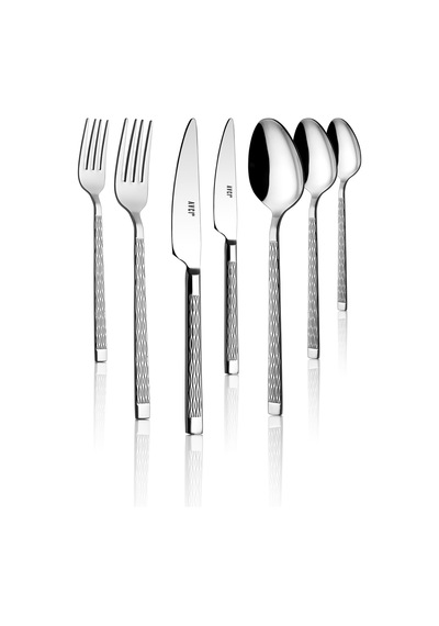 Avcı Pera 7 Parça Tek Kişilik Çatal Kaşık Bıçak Takımı Gümüş