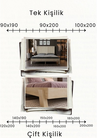 Ebruli Dikey Başlıklı Masif Ahşap Karyola Ceviz 100x200