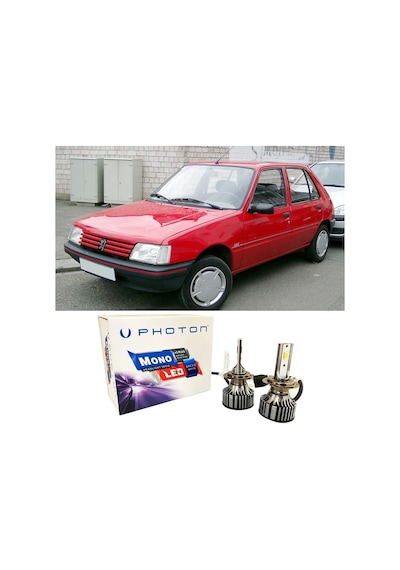 Peugeot 205 Uzun+kısa Far Ampulü H4 Mono Yeni Seri Beyaz 1986-1998