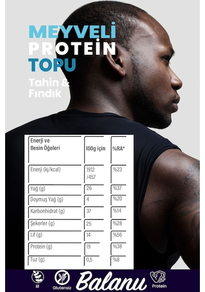 Meyveli Tahinli & Fındıklı Protein Topları 110gr X3 Adet