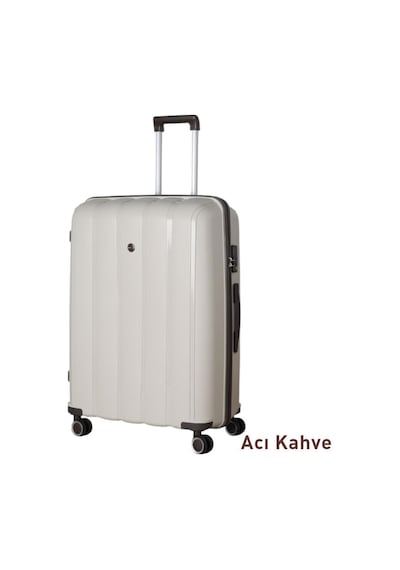 Mçs Bavul Büyük Ve Orta 2li Set Kırılmaz Silikon Valiz V305 Kemik/acı Kahve Bej