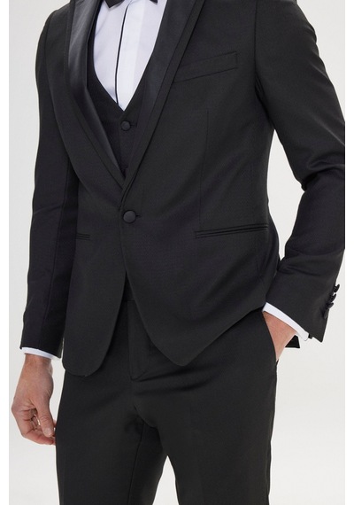 Ac&Co / Altınyıldız Classics Slim Fit Desenli Klasik Smokin Takım Siyah (538463578)