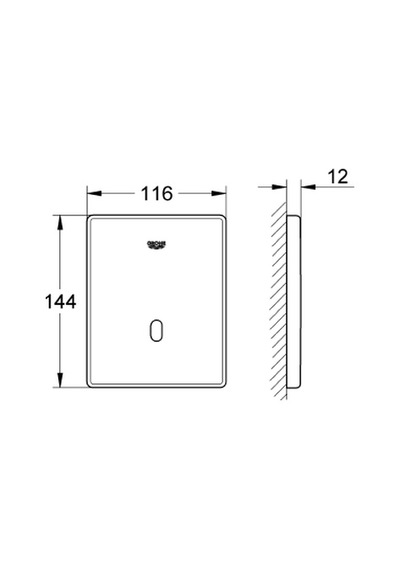 Grohe Fotoselli Ankastre Pisuar Valf Paneli Elekt. Krom- 37321001 Krom