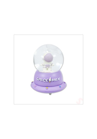 Uçuşan Yıldızlı,7,5cm X 4,5cm Led Işıklı Astronot Küre - Lila
