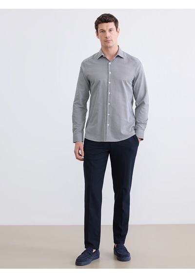 Lcw Busıness Siyah Slim Fit Ekose Erkek Gömlek