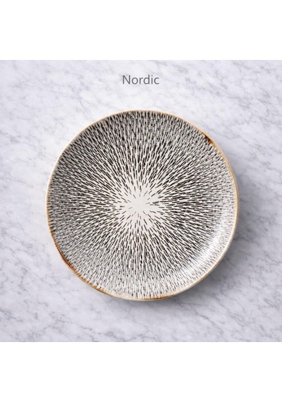 Reborn Kutulu 6'li Porselen Pasta/kahvaltı Tabağı Seti 22 Cm Hediyelik & Çeyiz & Yeni Ev Nordıc Çok Renkli