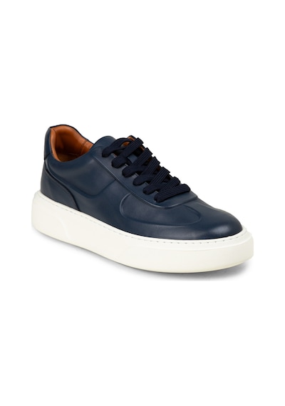 Deery Erkek Hakiki Deri Lacivert Sneaker Ayakkabı - 04601mlcve01