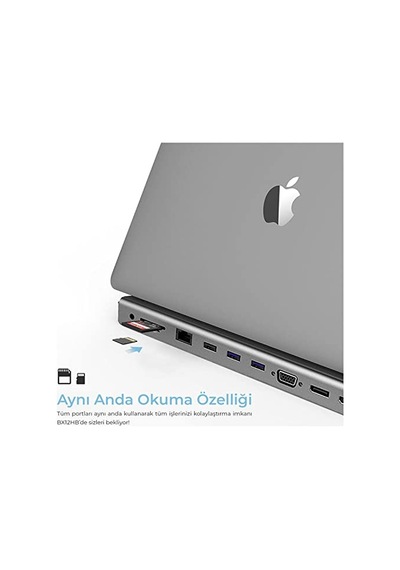 To Hdmı Vga Ethernet Aux 1 Usb 3.0 2 Usb Pd100w Tf Sd Kart Okuyucu Çoklayıcı Dönüştürücü