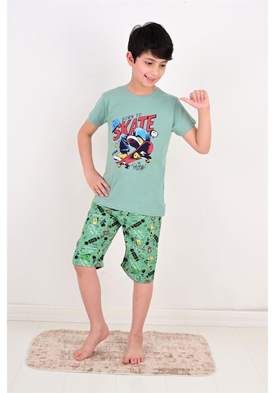 Vitmo erkek çocuk kapri  pijama takımı born to skate çağla