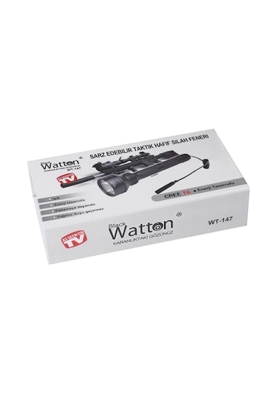 Watton Güçlü Profesyonel Şarjlı Avcı Feneri Wt-147 Siyah