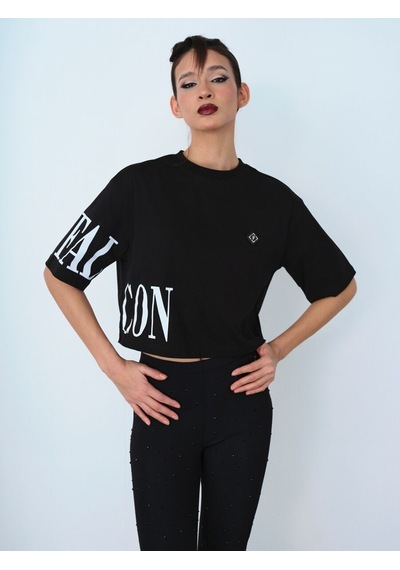 LOFT Oversize Kadın Tshirt K.kol Lf2036859 Q1.v1 Siyah LOFT Oversize Kadın Tshirt K.kol Lf2036859 Q1.v1 Siyah