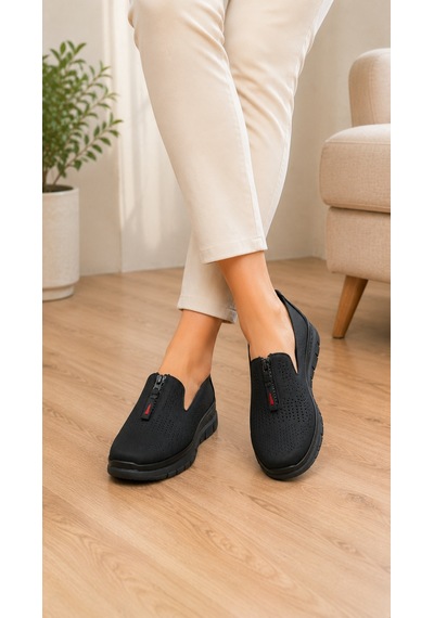 Homiro Kadın Nefes Alan Hafif Loafer Bej Siyah Homiro Kadın Nefes Alan Hafif Loafer Bej Siyah