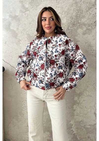Alemdarshop Beyaz Bomber Ceket