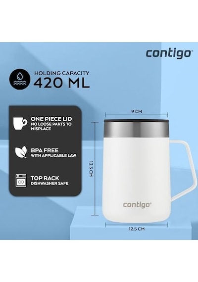 Streeterville Vakumlu Masa Kupasi 420 Ml Beyaz Açık Beyaz